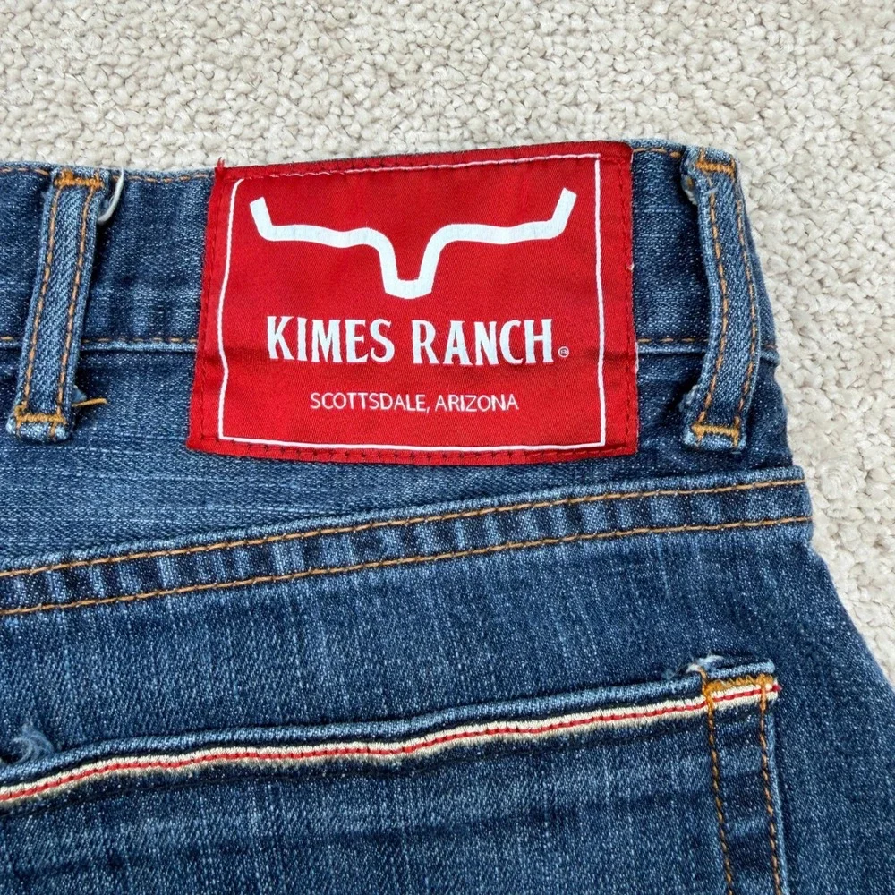 Kimes Ranch Mens 31x32 (Fit 30x33) Roger Jeans Blue Straight Leg Made USA Denim